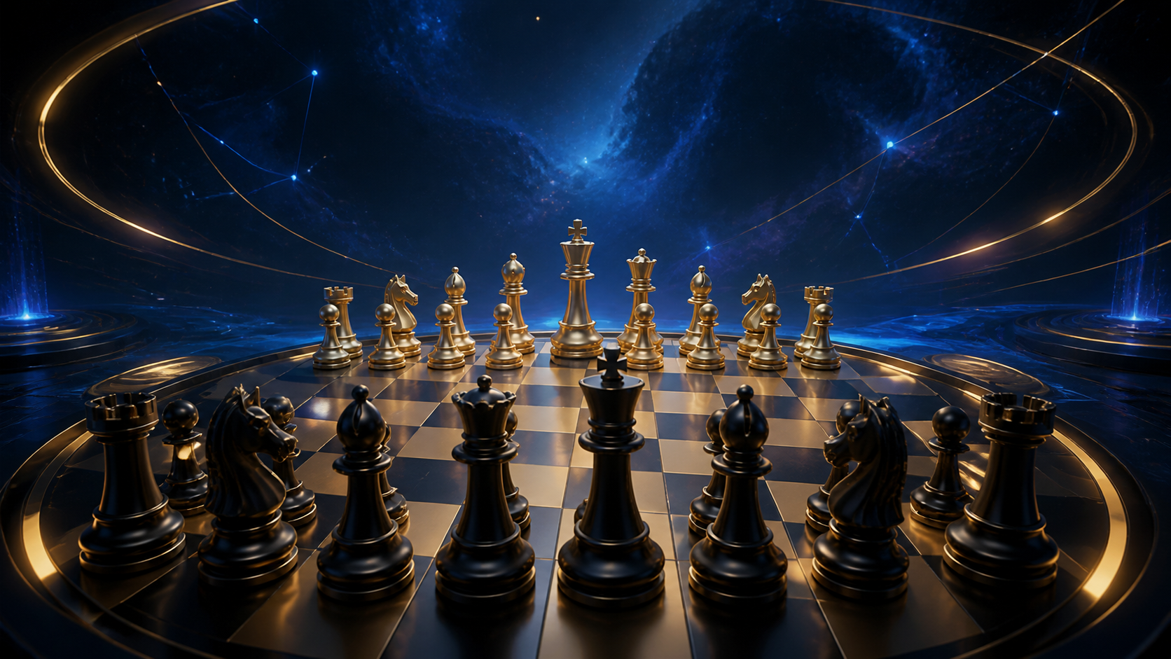 Cinematic 3D chess board
