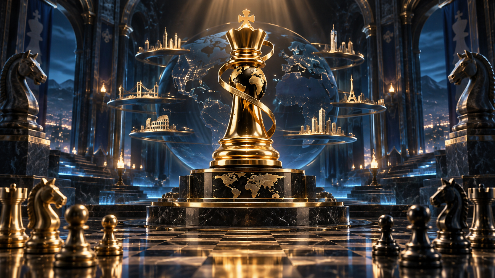 Prestigious global chess tournament trophy